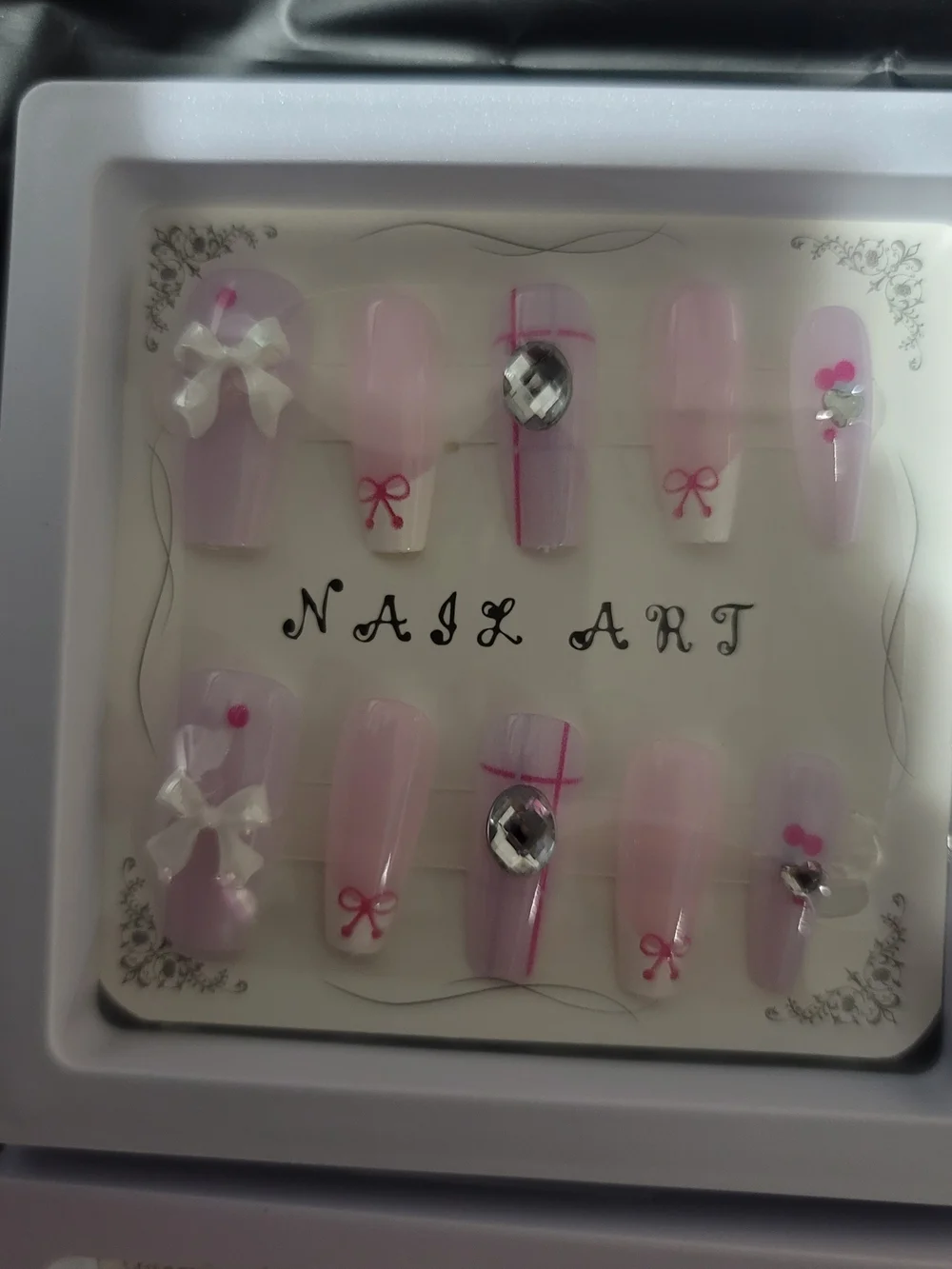 Press-On Nail Set Of 6 Desing - Pastel Multi-Color